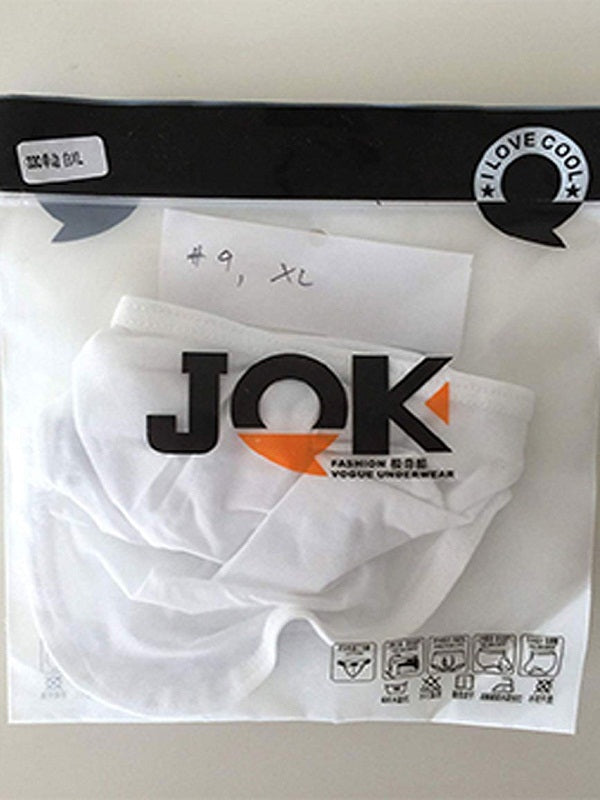 JQK White Cotton Spandex Brief