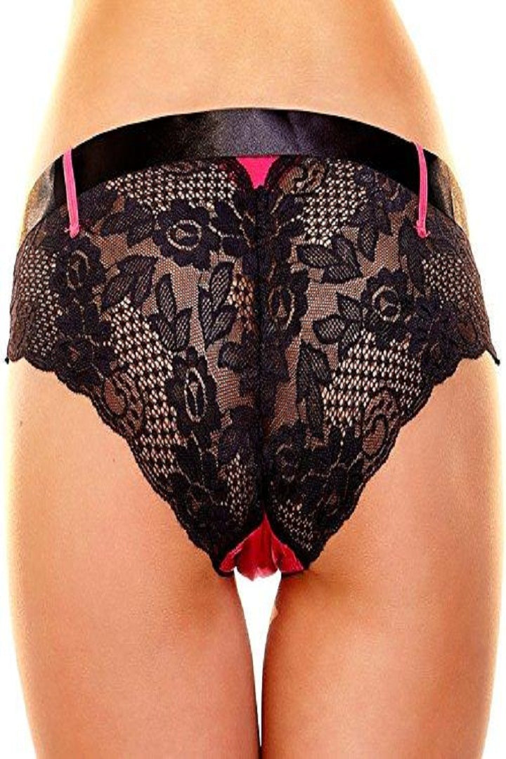 Hustler Satin & Net Full Back Panties