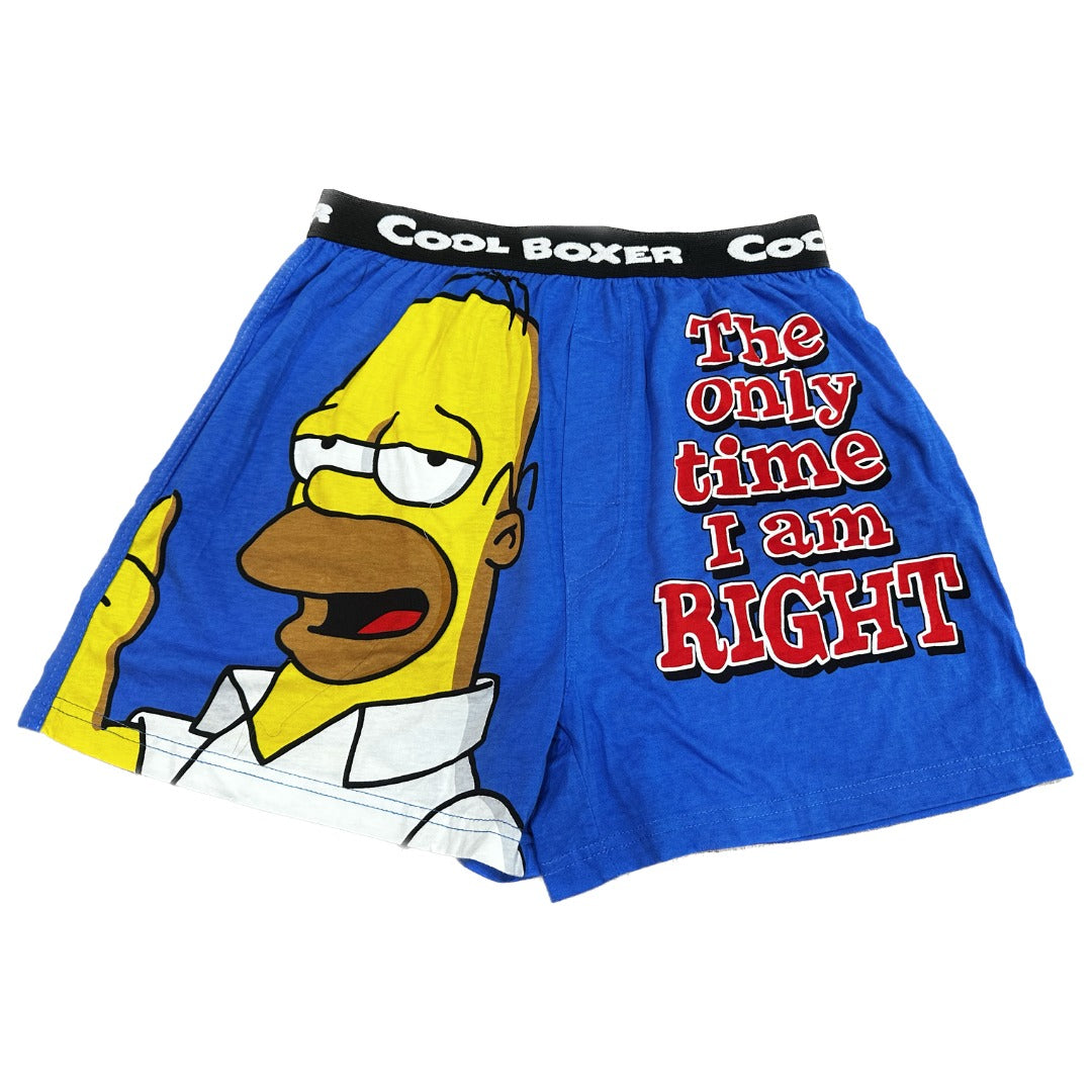 Men's Simpsons "The Only Time I Am Right" Cartoon Printed Modal Boxers