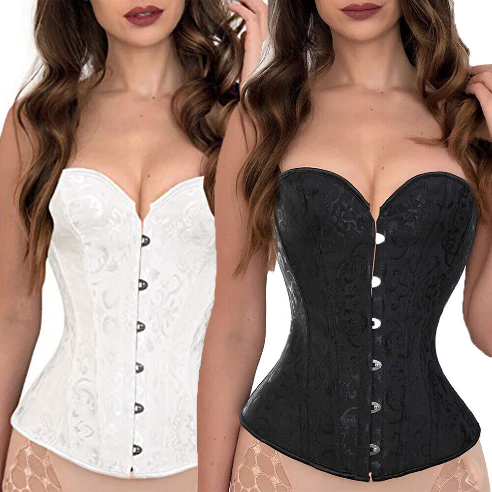 Women Satin Shapewear Corset with Back Chord Fastening