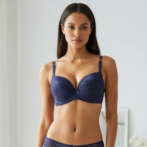 Midnight Lace Elegance Padded Bra