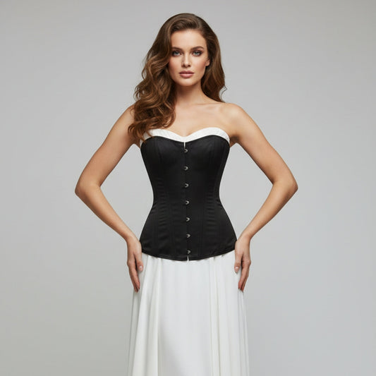 Black Satin Waist & Bust Clincher Corset