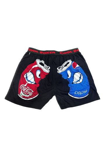 Men's Coca-Cola vs Pepsi Cartoon Printed Modal Boxers