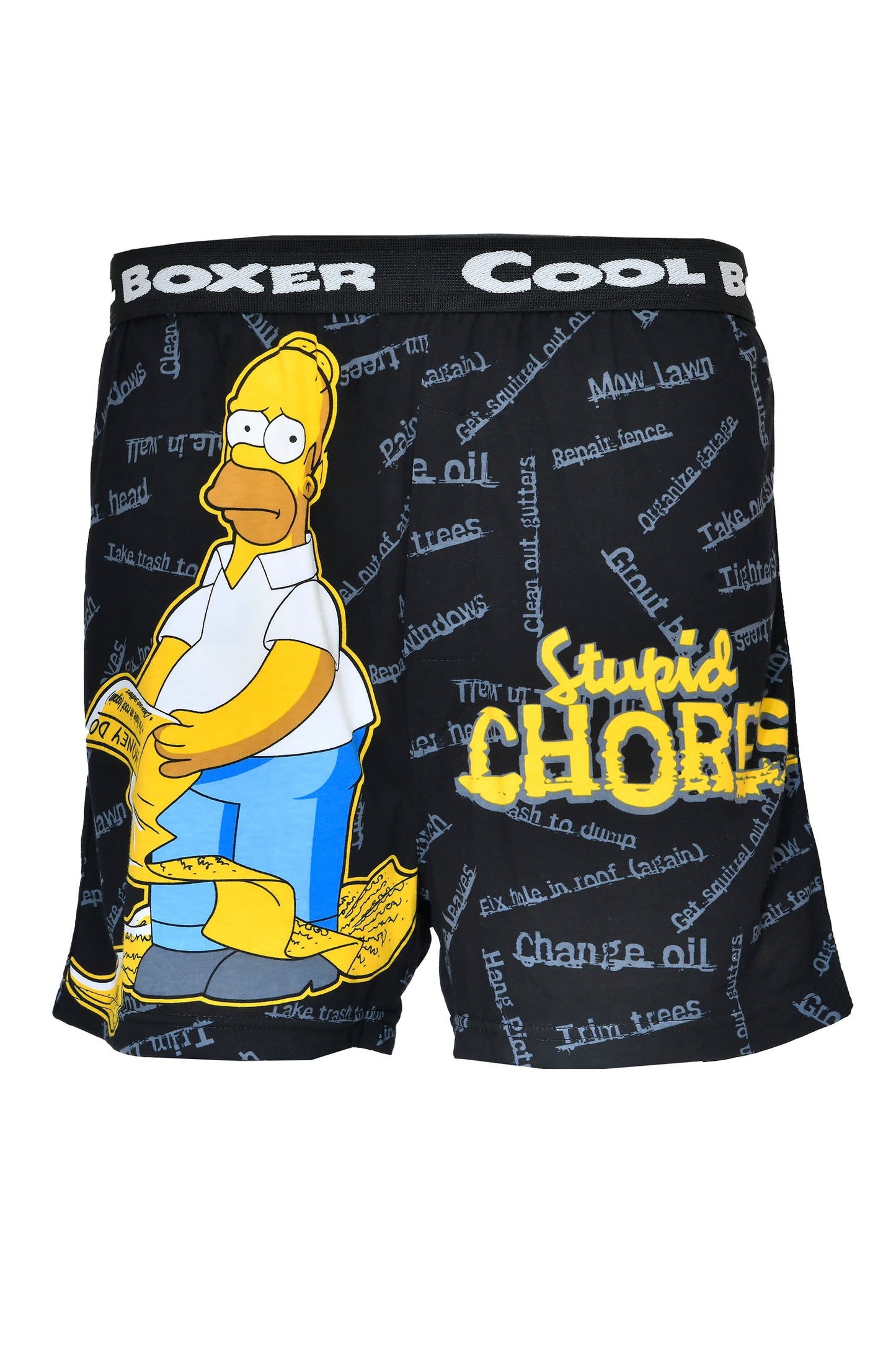 Men's Simpsons "Stupid Chores" Cartoon Printed Modal Boxers