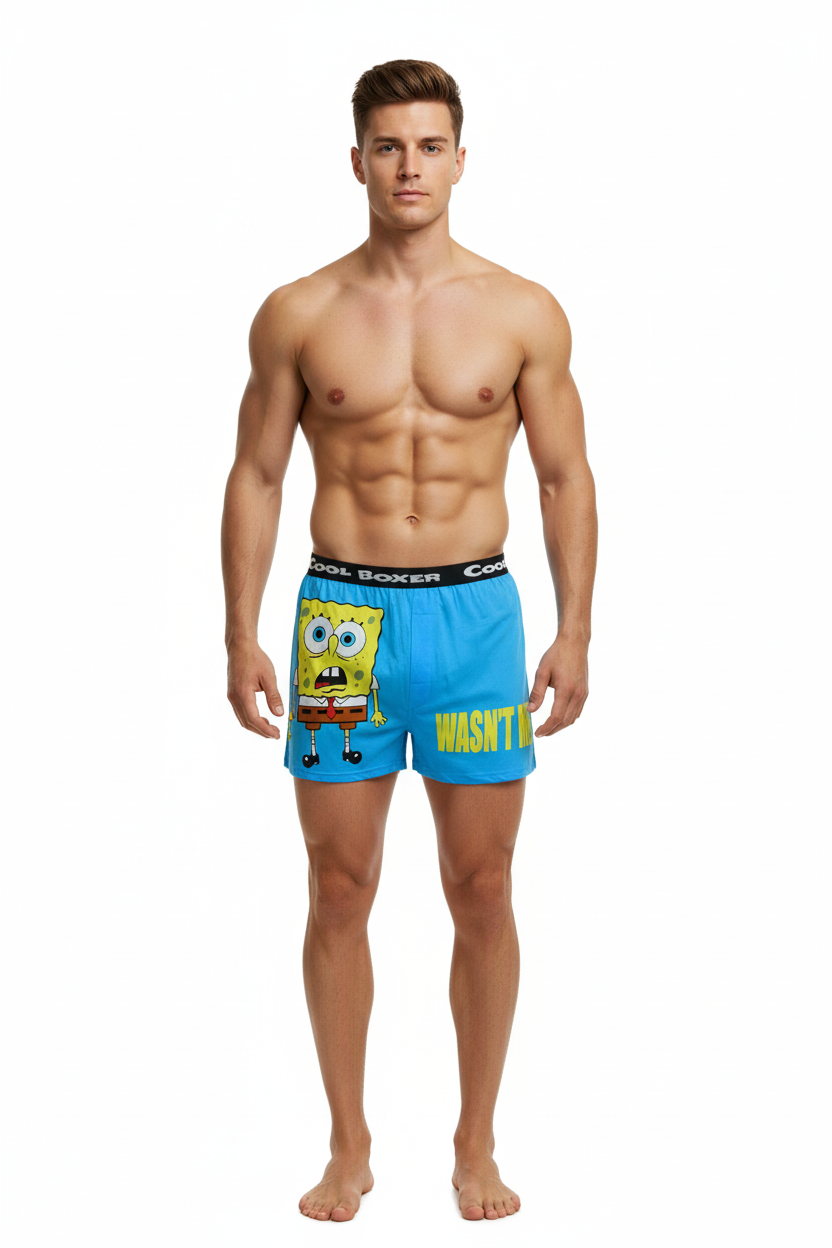 Men's Spongebob "Wasn't Me" Cartoon Printed Modal Boxers