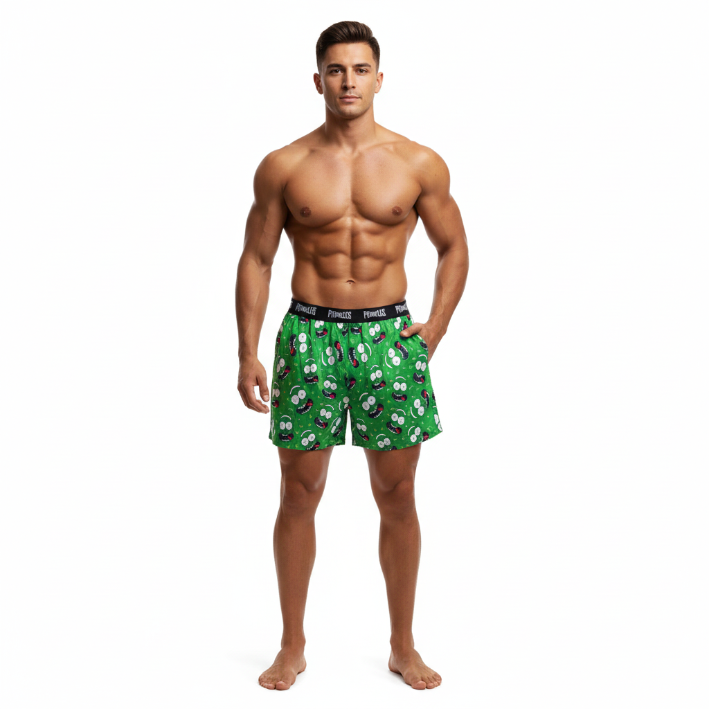 Men's Pickle Rick Printed Modal Boxers
