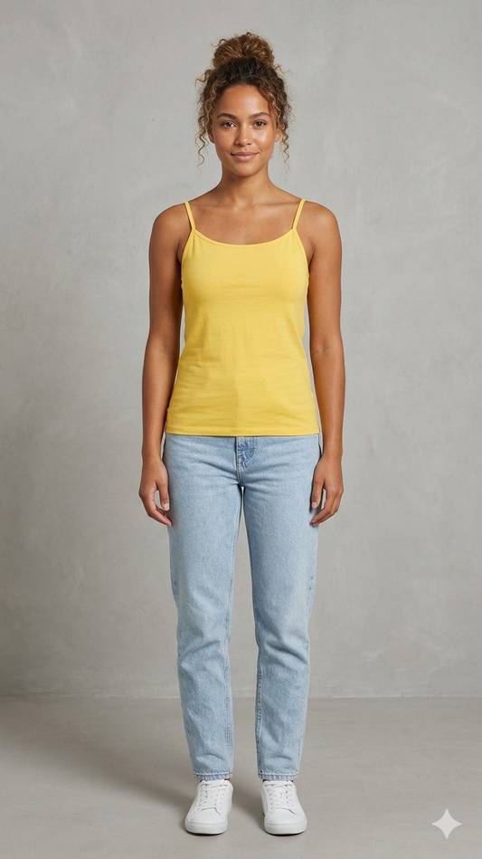 Sunshine Yellow Hosiery Cotton Inner Camisole