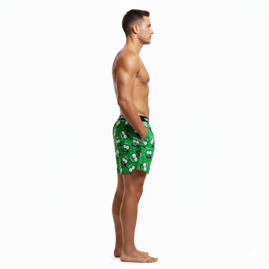 Men's Pickle Rick Printed Modal Boxers