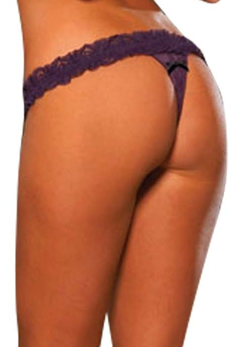Hustler Purple Crotchless Thong