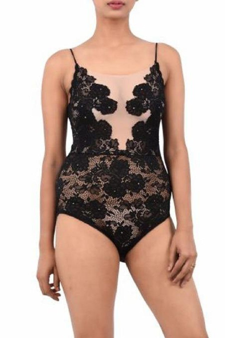 Midnight Veil Lace Sculpting Bodysuit