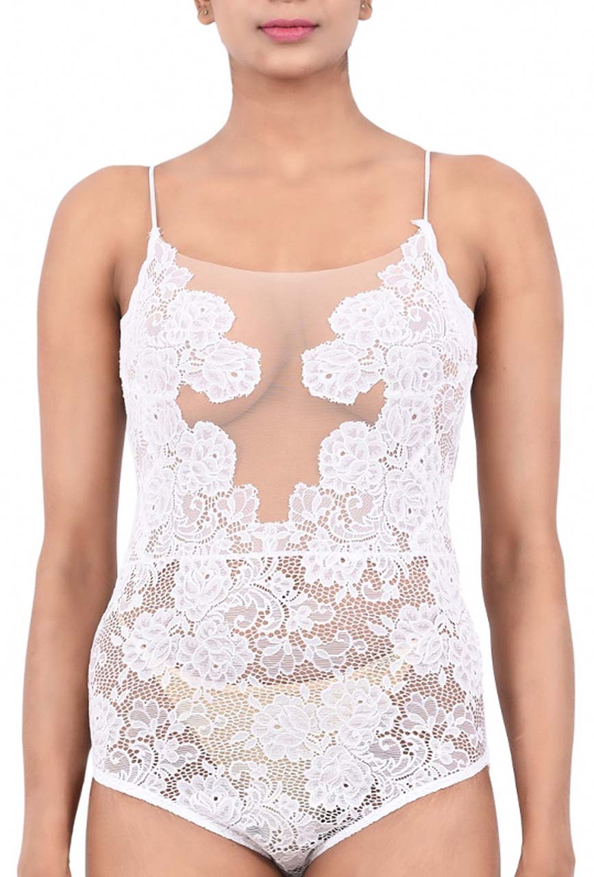 Ivory Whisper Lace Sculpting Bodysuit