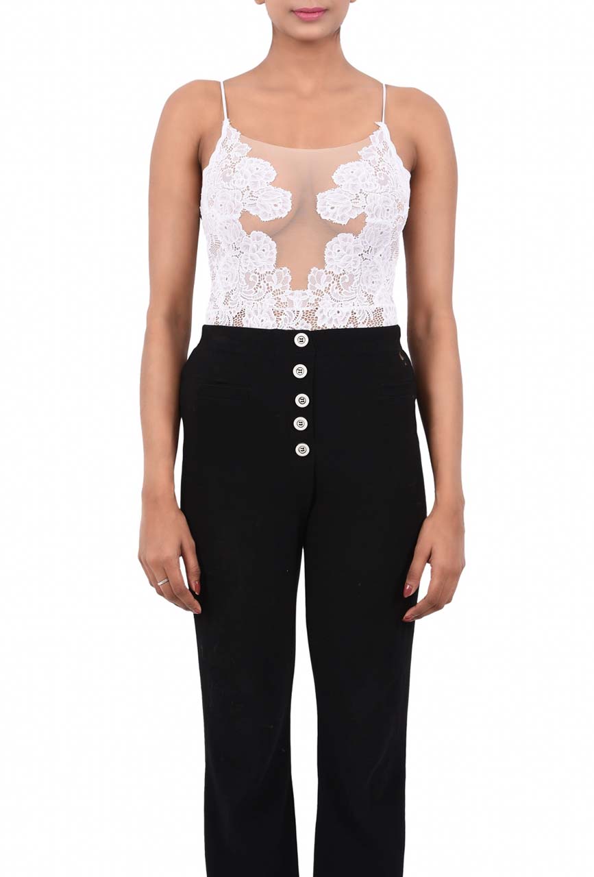Ivory Whisper Lace Sculpting Bodysuit