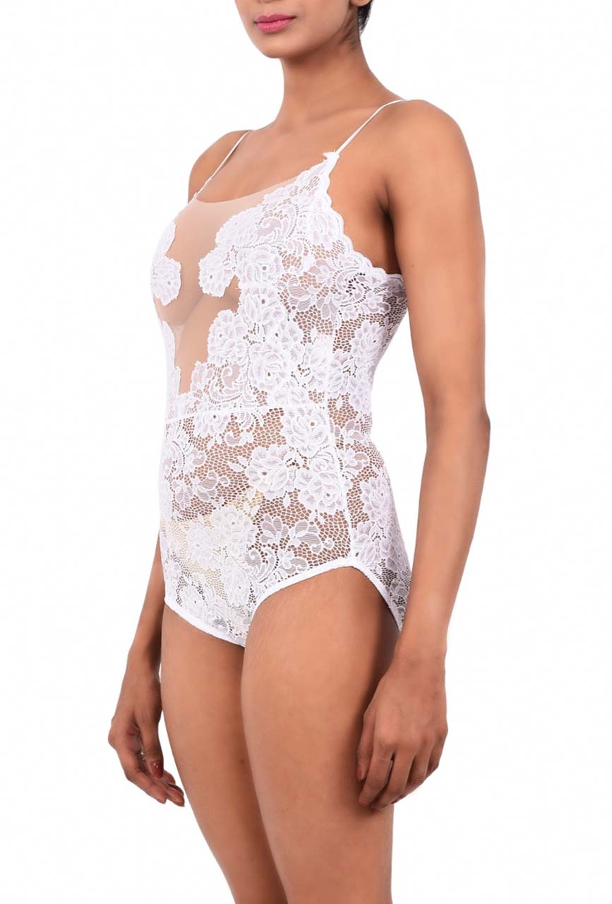Ivory Whisper Lace Sculpting Bodysuit