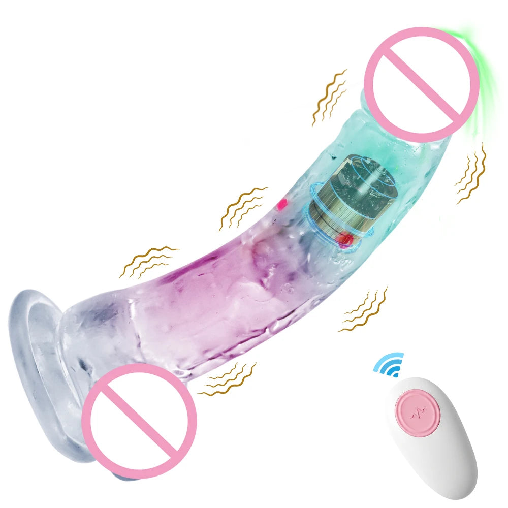 Realistic Vibrating Silicone Jelly Dildo
