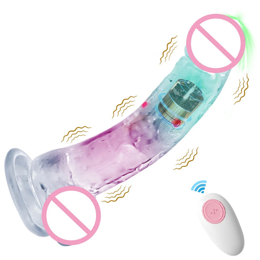 Realistic Vibrating Silicone Jelly Dildo