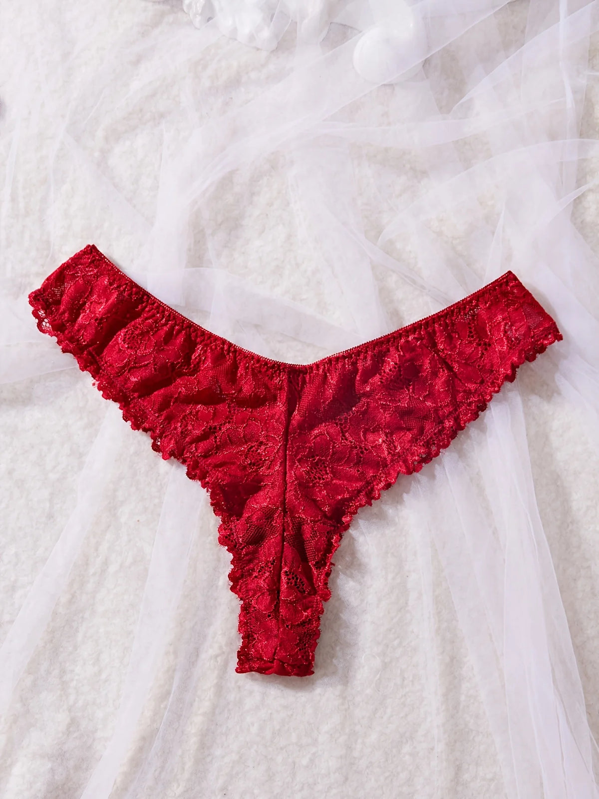 Red Lace Nightdress Set