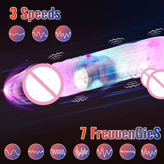 Realistic Vibrating Silicone Jelly Dildo