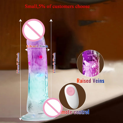Realistic Vibrating Silicone Jelly Dildo