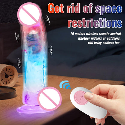 Realistic Vibrating Silicone Jelly Dildo