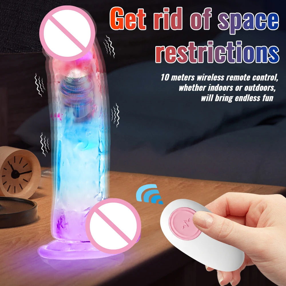 Realistic Vibrating Silicone Jelly Dildo