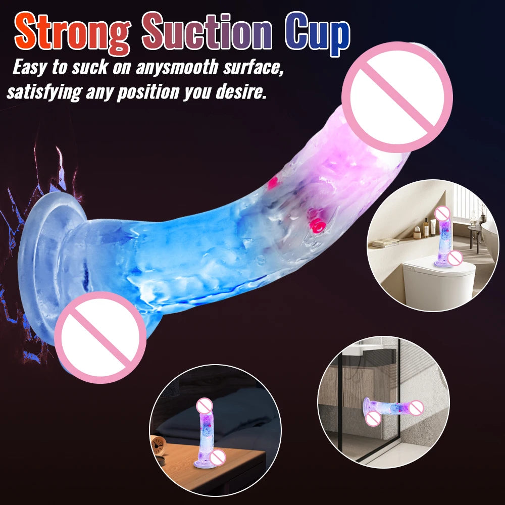 Realistic Vibrating Silicone Jelly Dildo