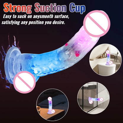 Realistic Vibrating Silicone Jelly Dildo