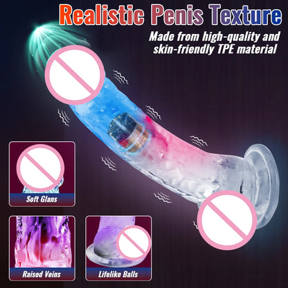 Realistic Vibrating Silicone Jelly Dildo