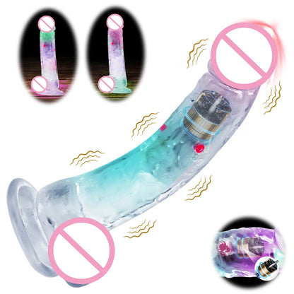 Realistic Vibrating Silicone Jelly Dildo