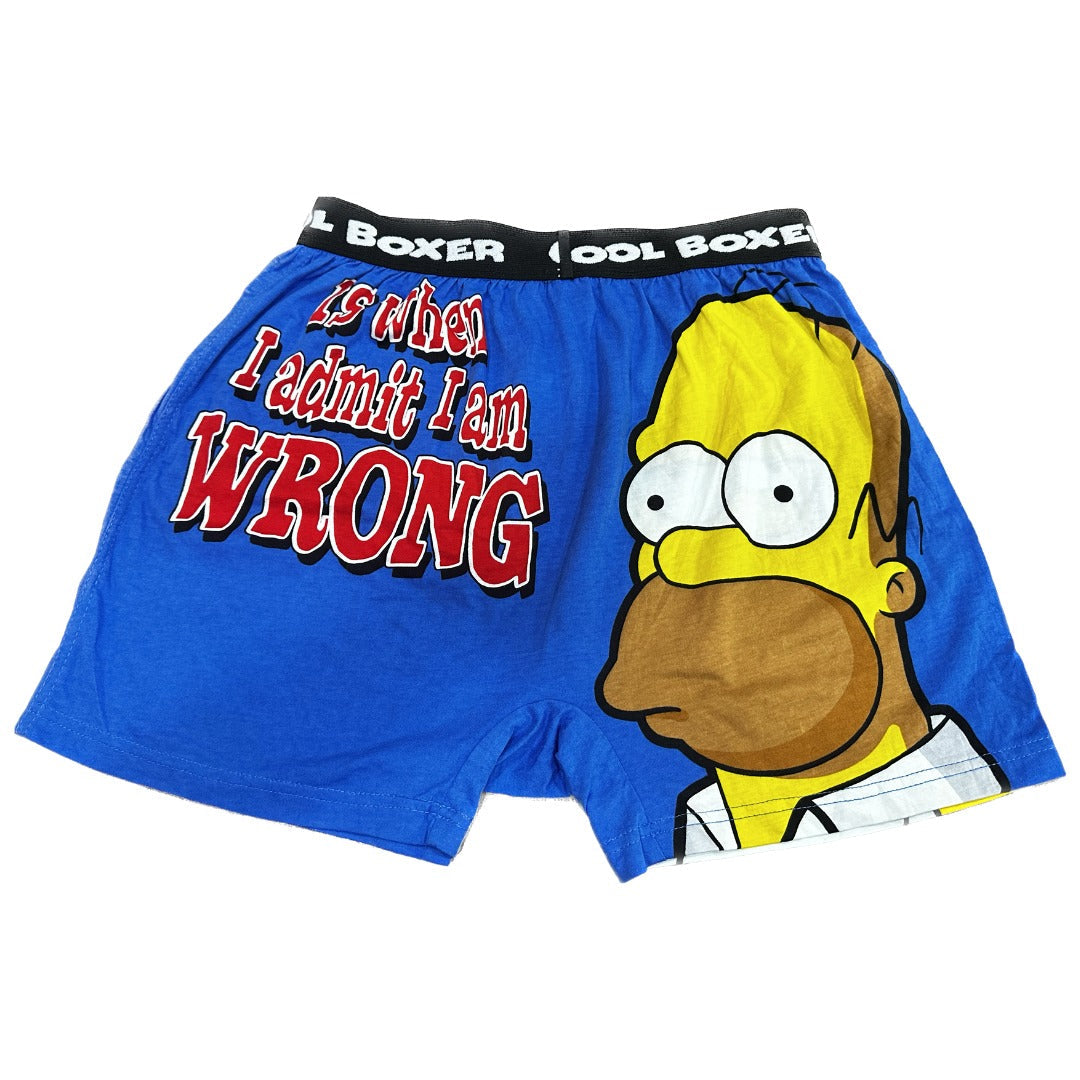 Men's Simpsons "The Only Time I Am Right" Cartoon Printed Modal Boxers