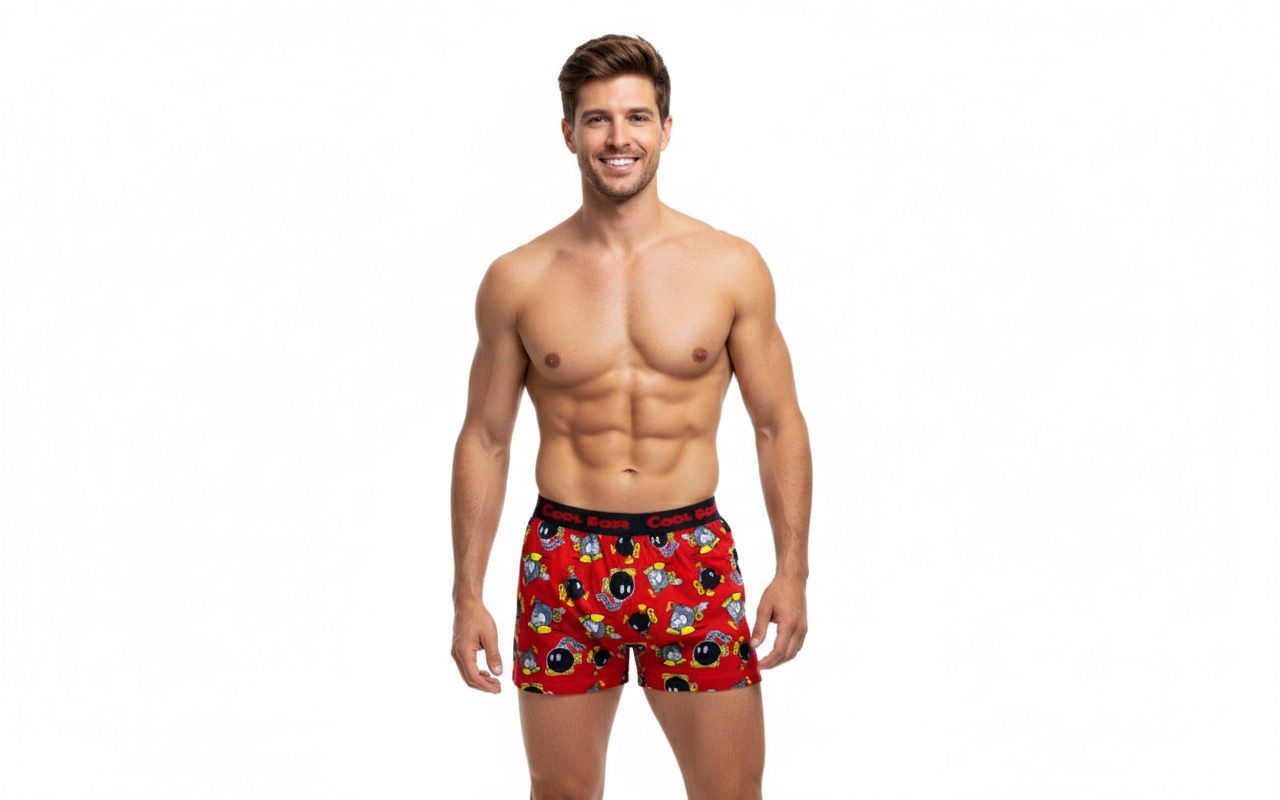 Men's Bomb Cartoon Printed Modal Boxers