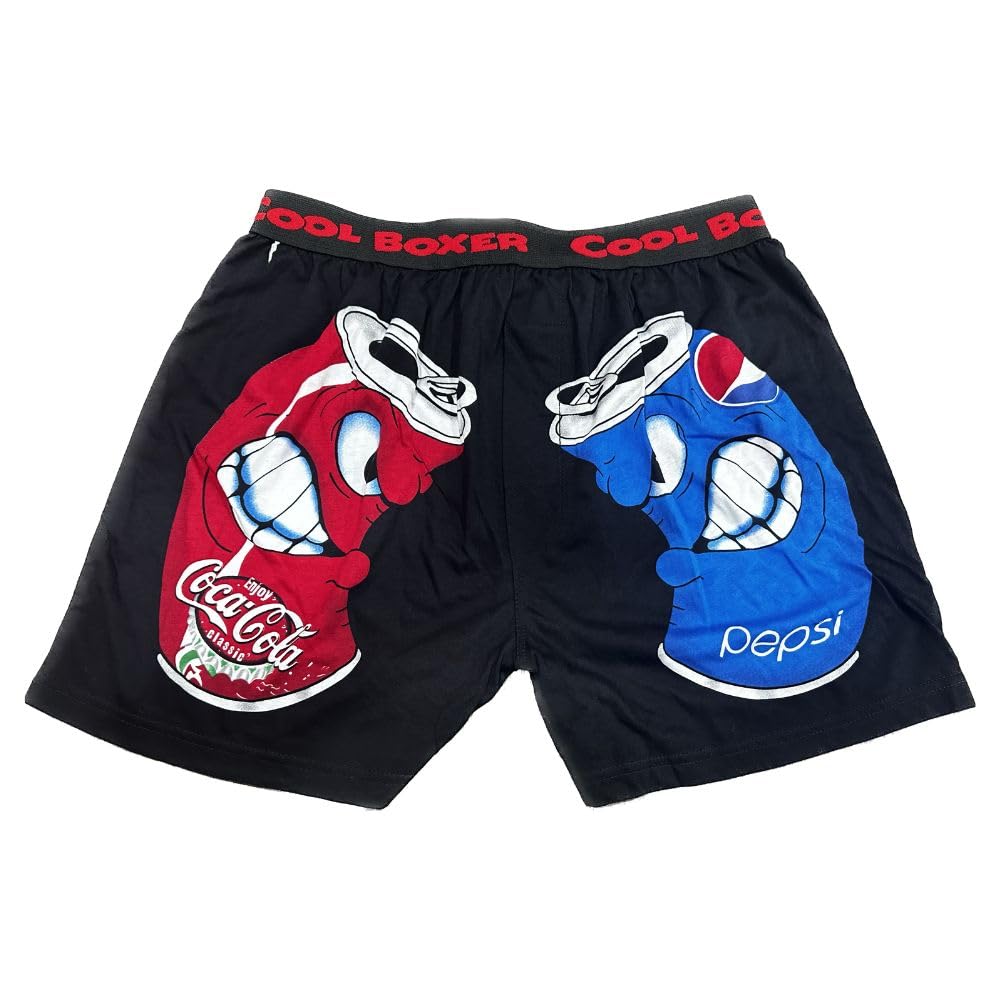 Men's Coca-Cola vs Pepsi Cartoon Printed Modal Boxers