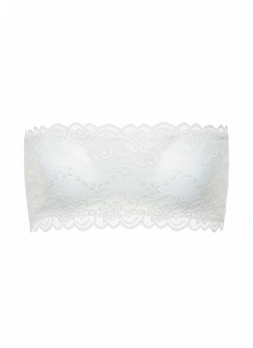 Lace Tube Bralette White
