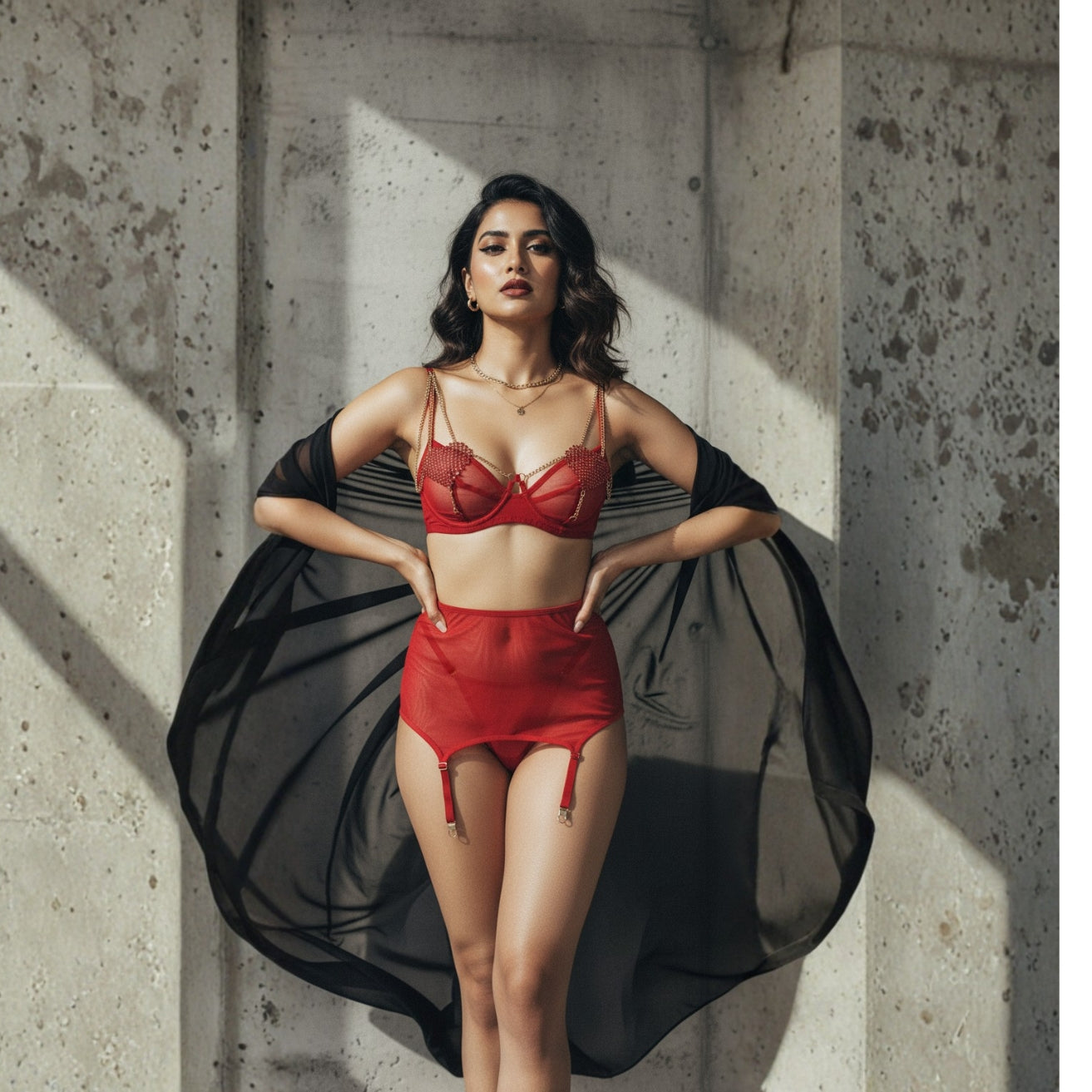 Exotic Red Colour Sexy Lingerie Set