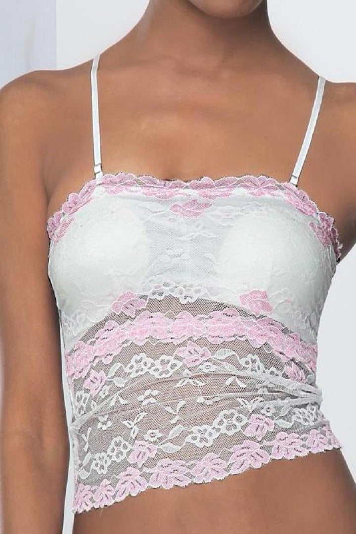 Short Lace Slip - White